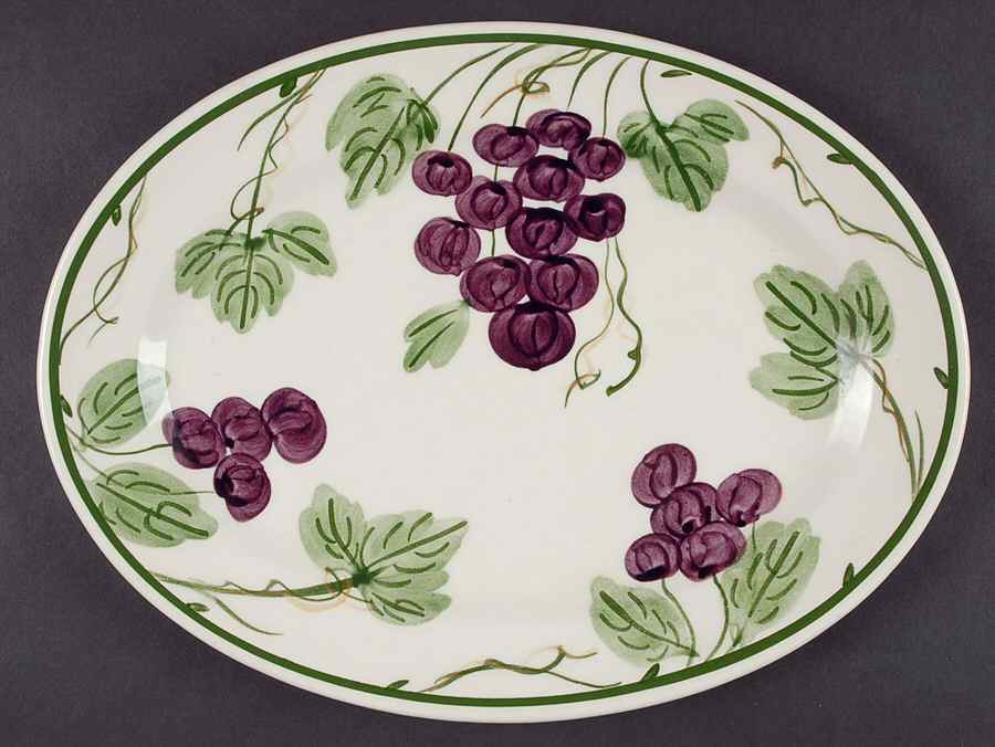 Winery 11" Oval Serving Platter by Blue Ridge Southern Pottery-1