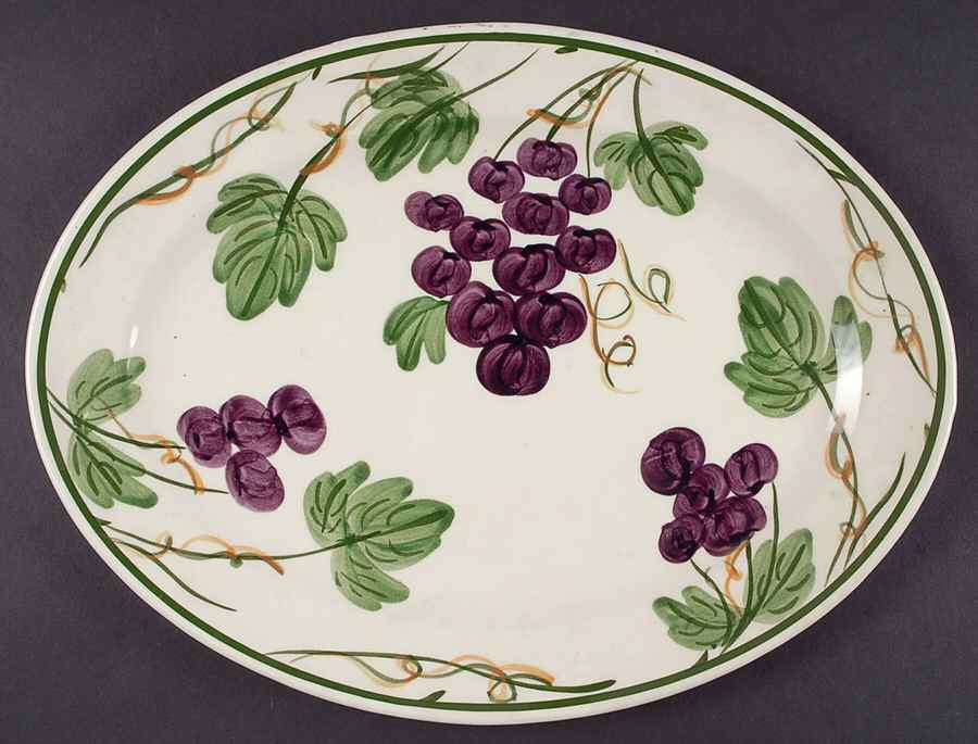 Winery 13" Oval Serving Platter by Blue Ridge Southern Pottery-1