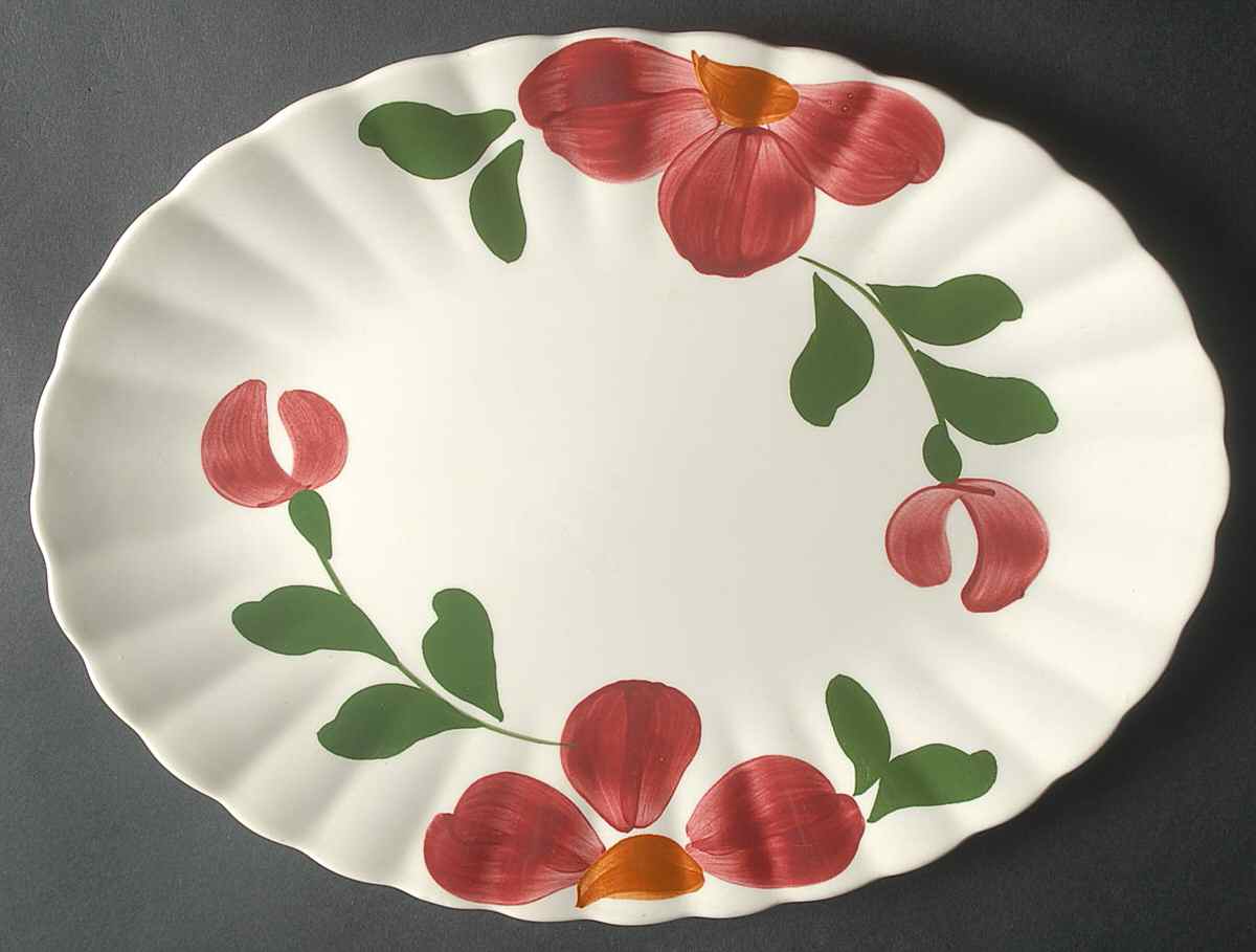 Windflower 11" Oval Serving Platter by Blue Ridge Southern Pottery-1