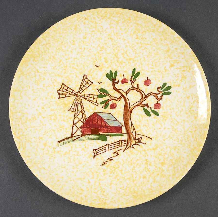 Windmill Salad Plate by Blue Ridge Southern Pottery-1