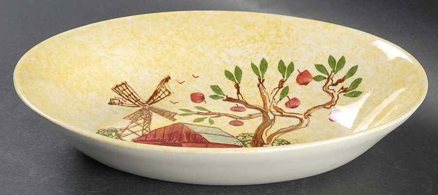 Windmill 9" Oval Vegetable Bowl by Blue Ridge Southern Pottery-1