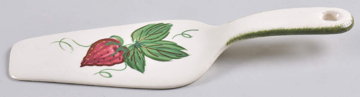 Wild Strawberry Solid Ceramic Pie/Cake Server by Blue Ridge Southern Pottery-1