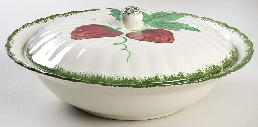 Wild Strawberry Round Covered Vegetable by Blue Ridge Southern Pottery-1