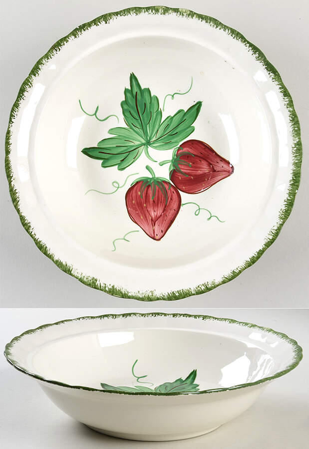 Wild Strawberry Round Vegetable No Lid by Blue Ridge Southern Pottery-1