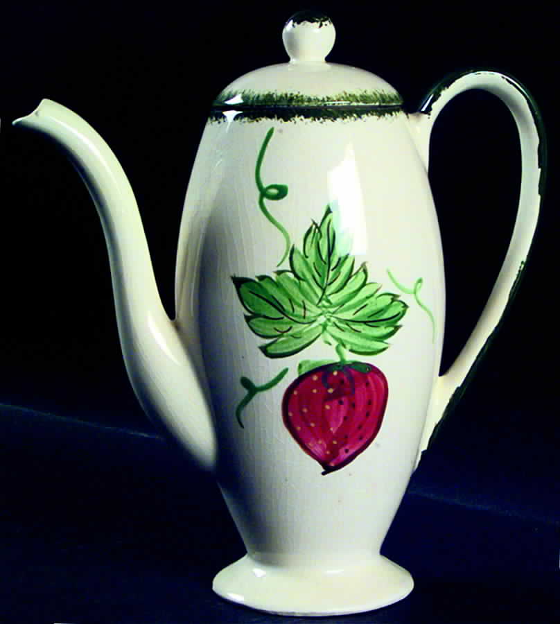 Wild Strawberry Coffee Pot & Lid by Blue Ridge Southern Pottery-1