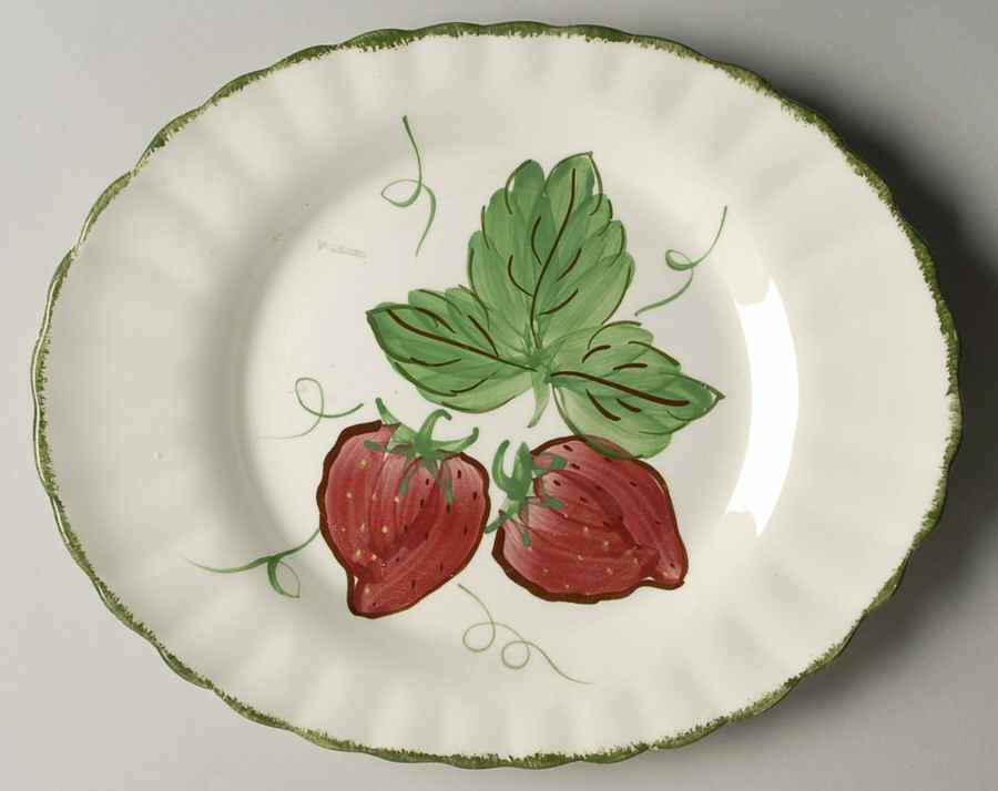 Wild Strawberry 11" Oval Serving Platter by Blue Ridge Southern Pottery-1