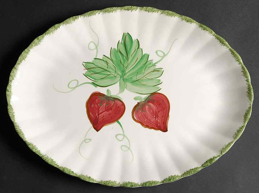 Wild Strawberry 13" Oval Serving Platter by Blue Ridge Southern Pottery-1