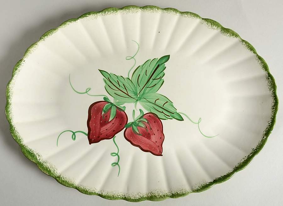 Wild Strawberry 15" Oval Serving Platter by Blue Ridge Southern Pottery-1