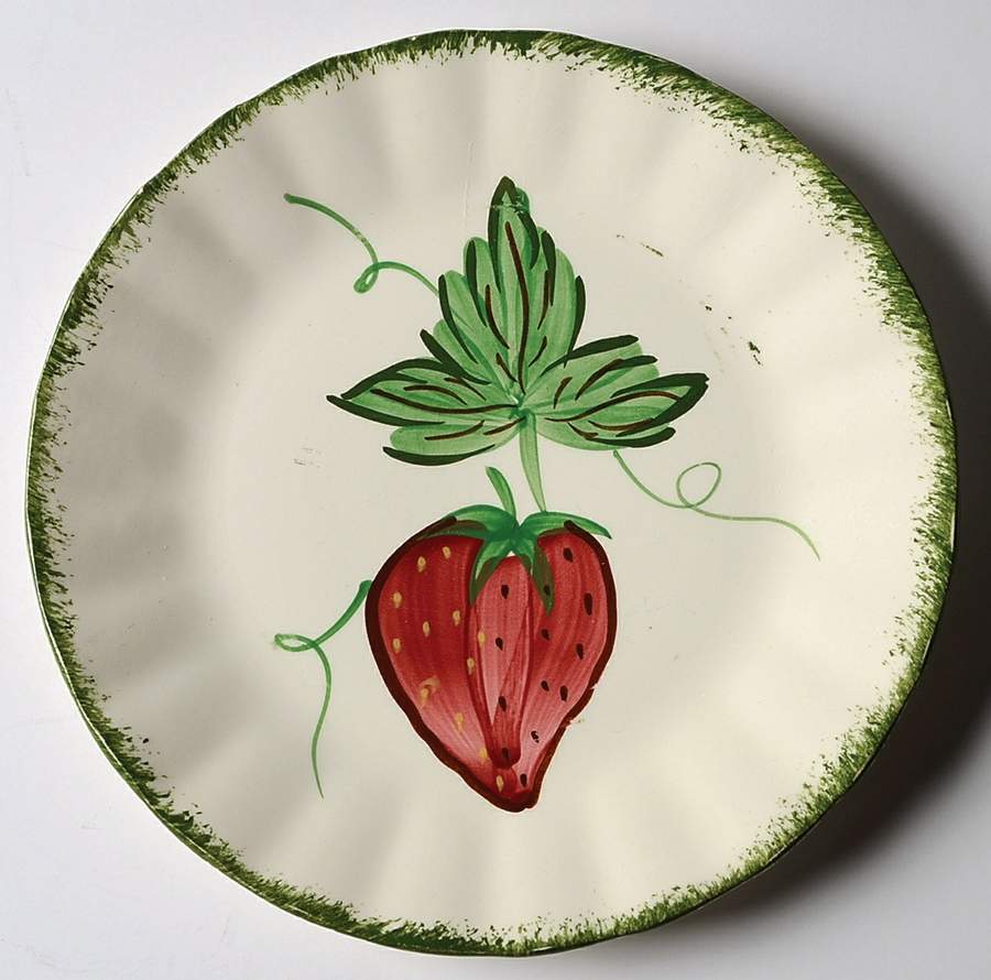 Wild Strawberry Dessert/Pie Plate by Blue Ridge Southern Pottery-1