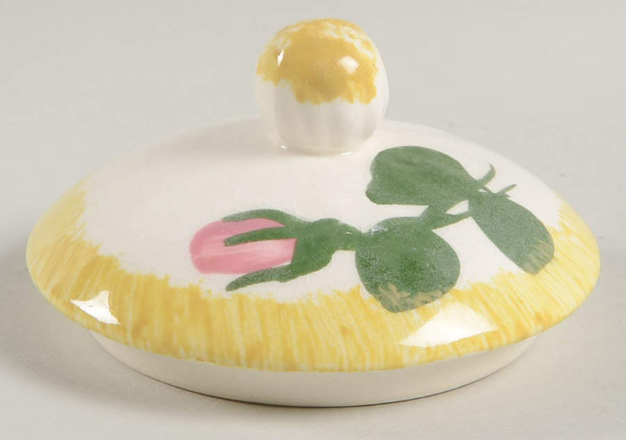 Wrinkled Rose Lid for Sugar Bowl by Blue Ridge Southern Pottery-1