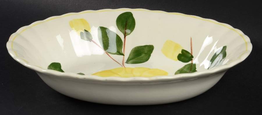 Yellow Nocturne 9" Oval Vegetable Bowl by Blue Ridge Southern Pottery-1