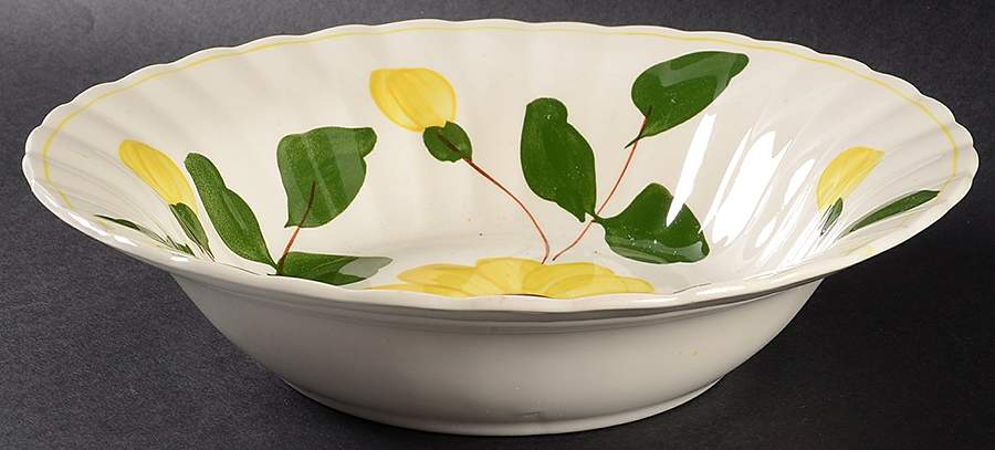 Yellow Nocturne 9" Round Vegetable Bowl by Blue Ridge Southern Pottery-1