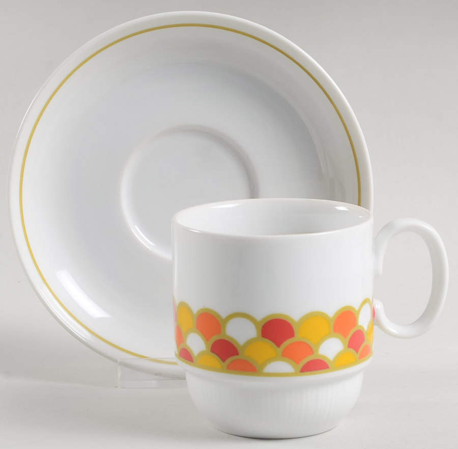 Carousel Flat Cup & Saucer Set by Georges Briard-1