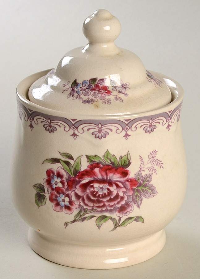 Colonial Rose Sugar Bowl & Lid by Georges Briard-1