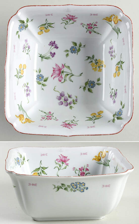 Floral Fantasy 8" Square Vegetable Bowl by Georges Briard-1