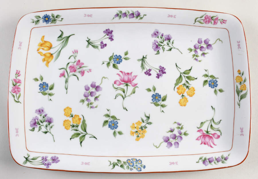 Floral Fantasy 14" Rectangular Serving Platter by Georges Briard-1