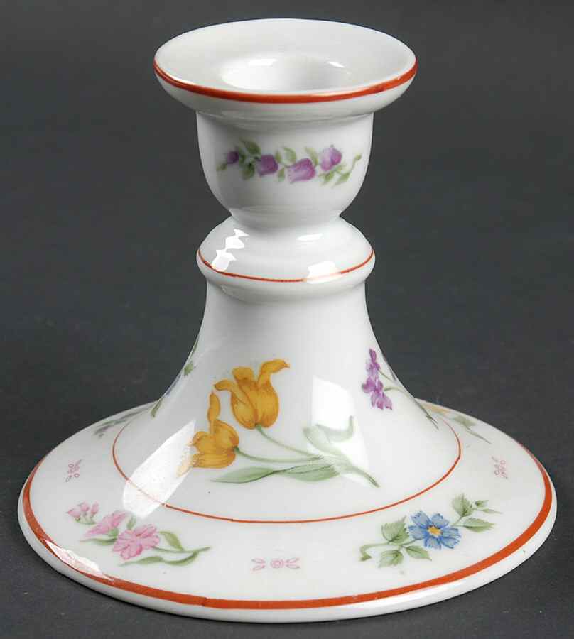 Floral Fantasy Single Light Candlestick by Georges Briard-1