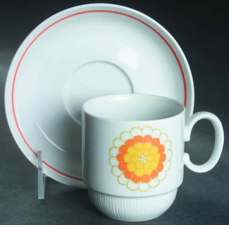 Florette Flat Cup & Saucer Set by Georges Briard-1