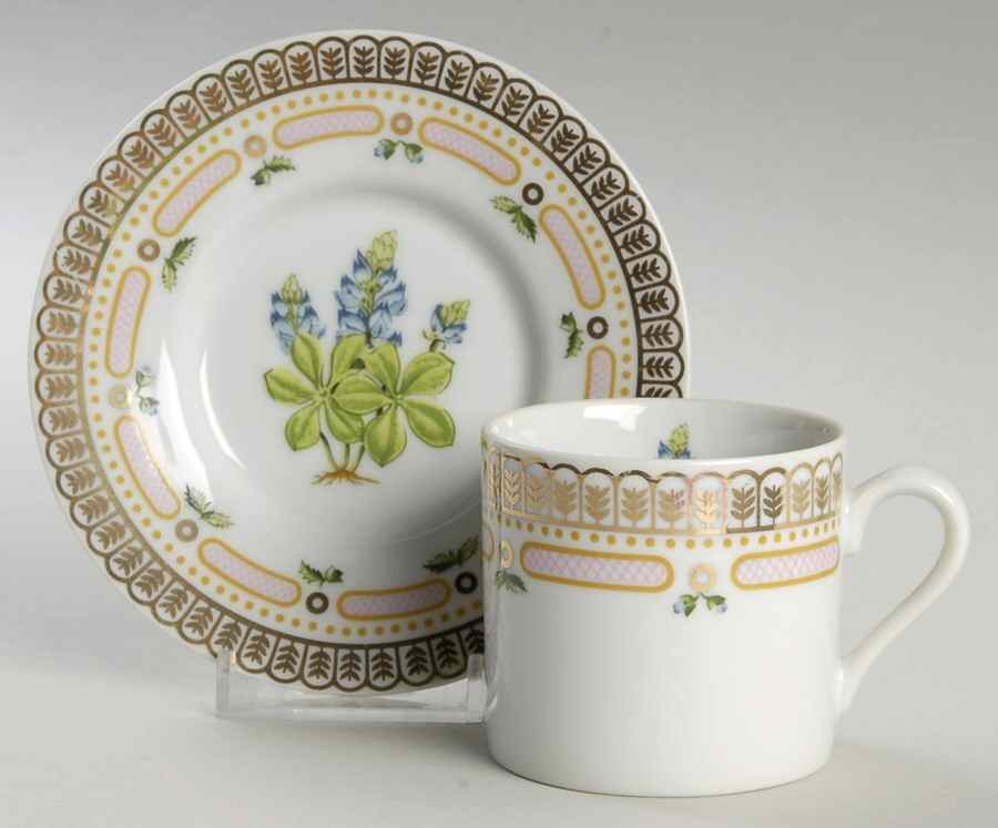 Floral Potpourri Flat Demitasse Cup & Saucer Set by Georges Briard-1