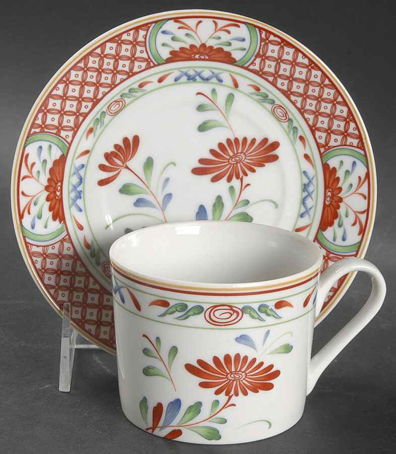 Flowers of Seto Flat Cup & Saucer Set by Georges Briard-1