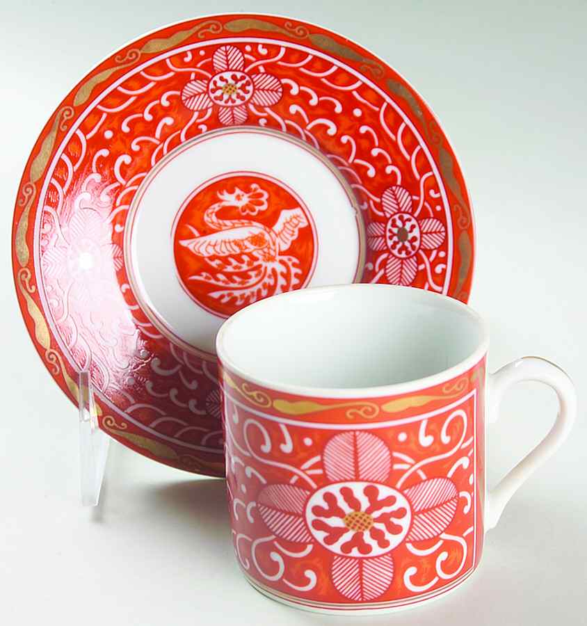 Imperial Brocade Flat Demitasse Cup & Saucer Set by Georges Briard-1