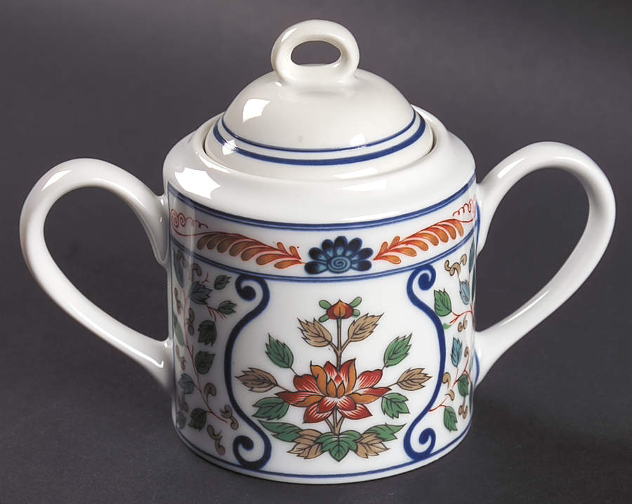 Imari Blossoms Sugar Bowl & Lid by Georges Briard-1