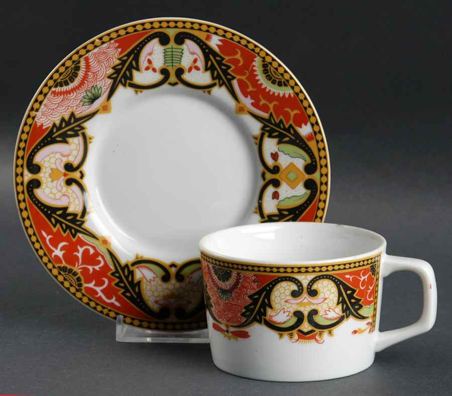 Imperial Imari Flat Cup & Saucer Set by Georges Briard-1