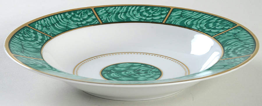 Imperial Malachite Rim Soup Bowl by Georges Briard-1