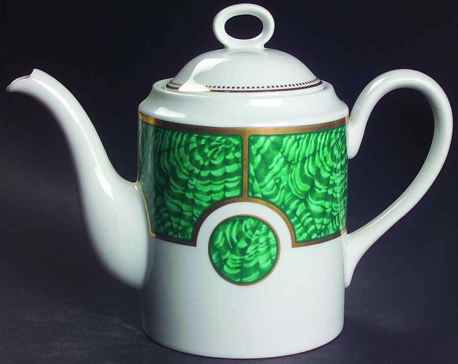 Imperial Malachite Coffee Pot & Lid by Georges Briard-1