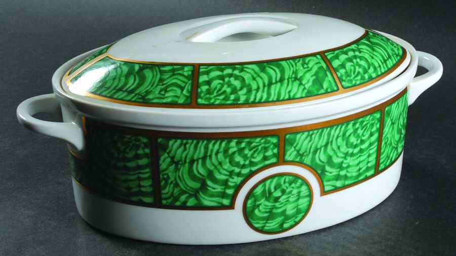 Imperial Malachite 2 Quart Oval Covered Casserole by Georges Briard-1
