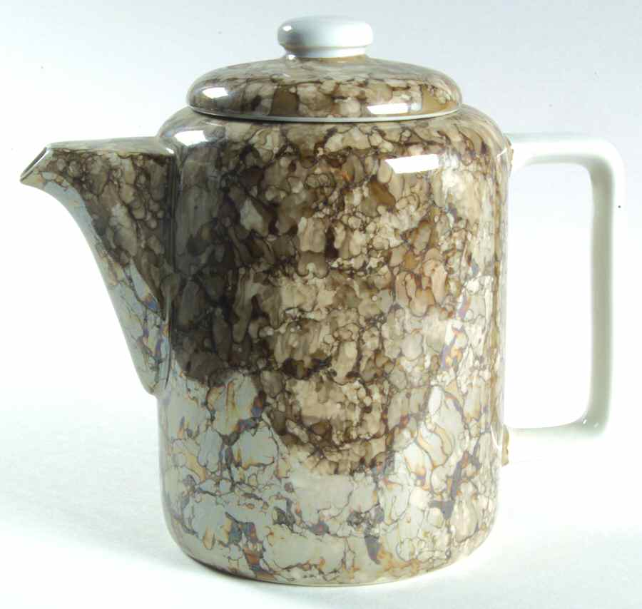 Marble Ware Brown Coffee Pot & Lid by Georges Briard-1