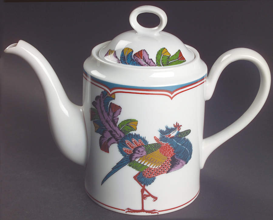 Oriental Peacock Coffee Pot & Lid by Georges Briard-1