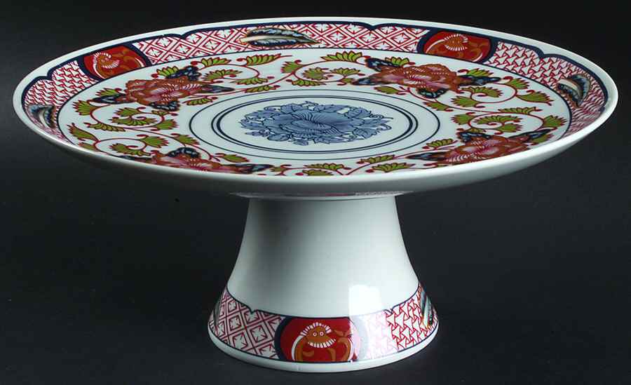 Peony 10" Diameter Pedestal Cake Stand by Georges Briard-1