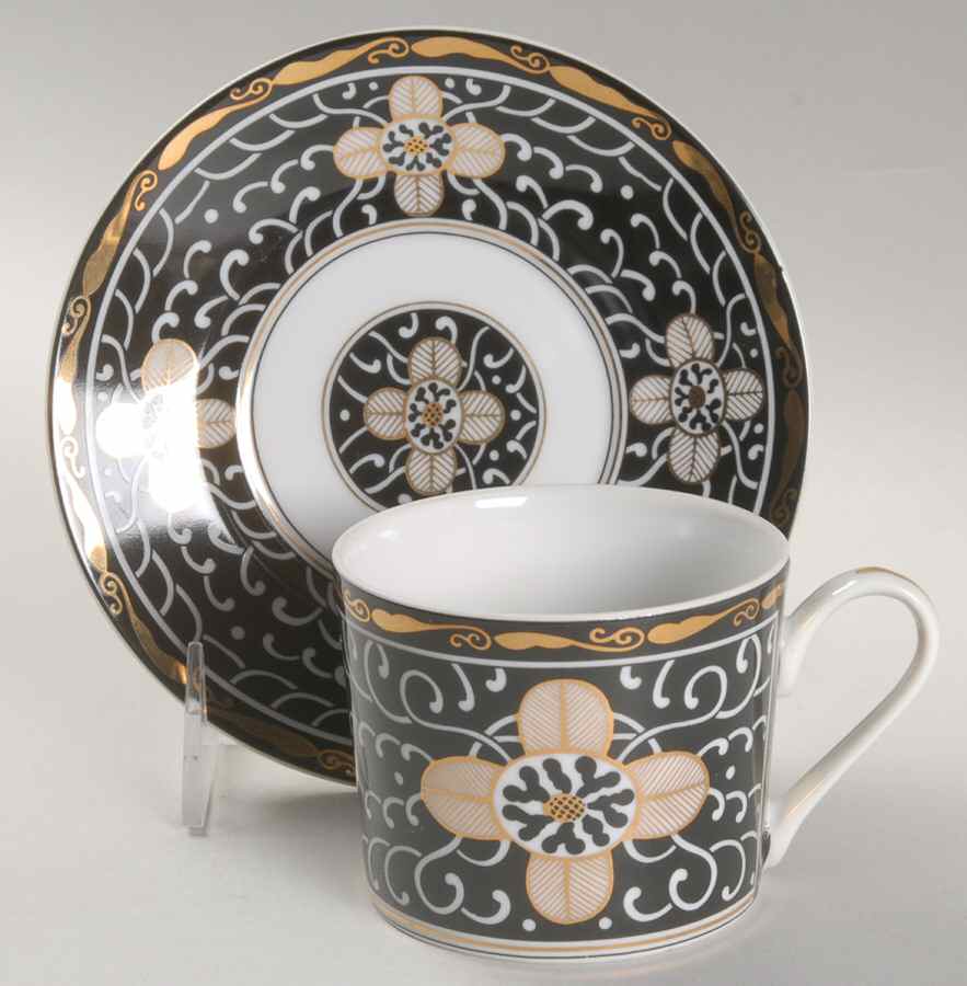 Royal Tapestry Flat Cup & Saucer Set by Georges Briard-1