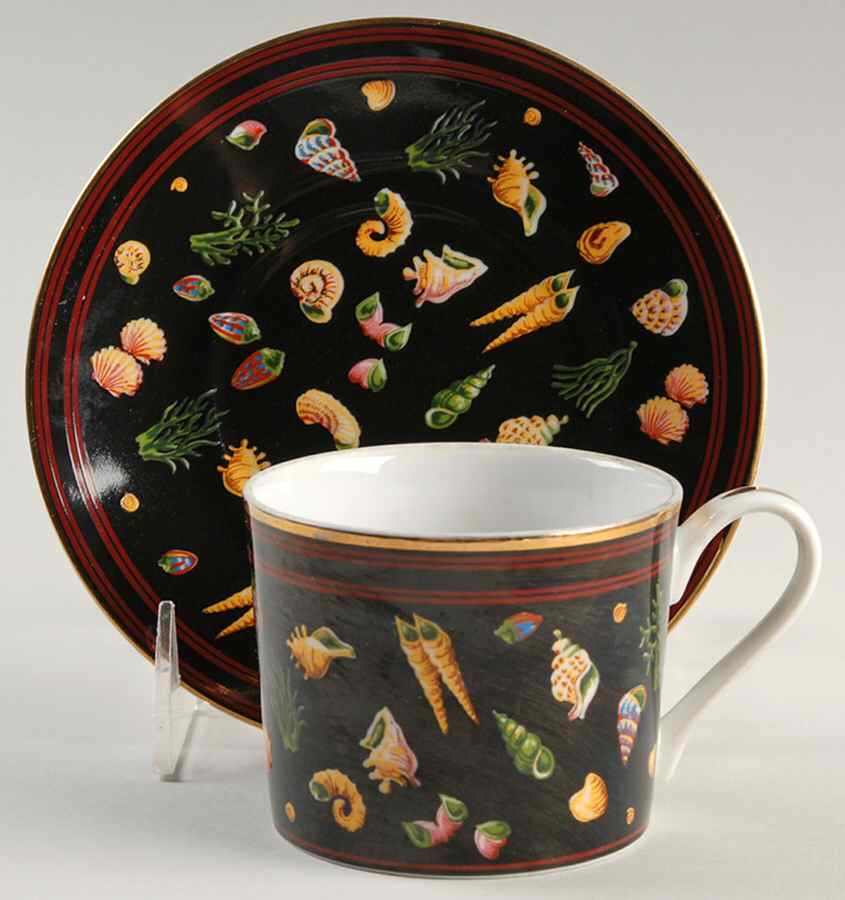 Secrets of The Sea Flat Cup & Saucer Set by Georges Briard-1