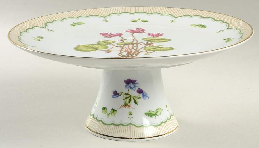Victorian Gardens 10" Diameter Pedestal Cake Stand by Georges Briard-1