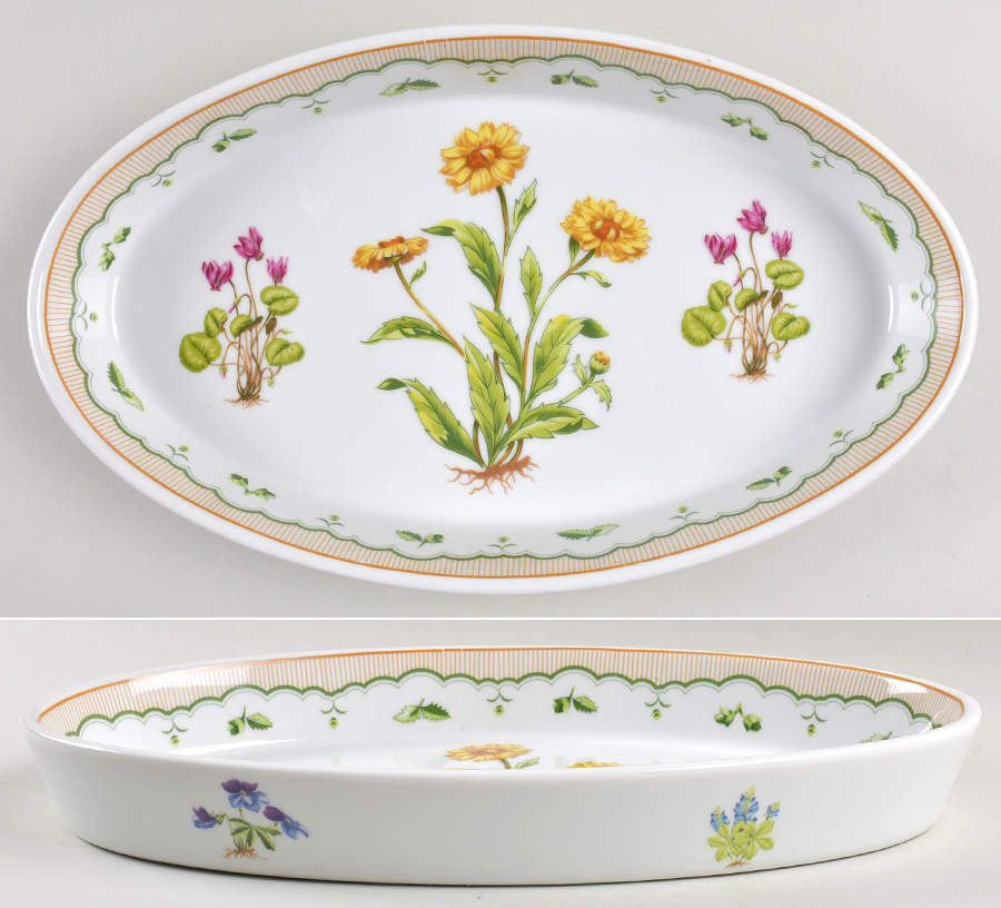 Victorian Gardens 14" Oval Baker by Georges Briard-1