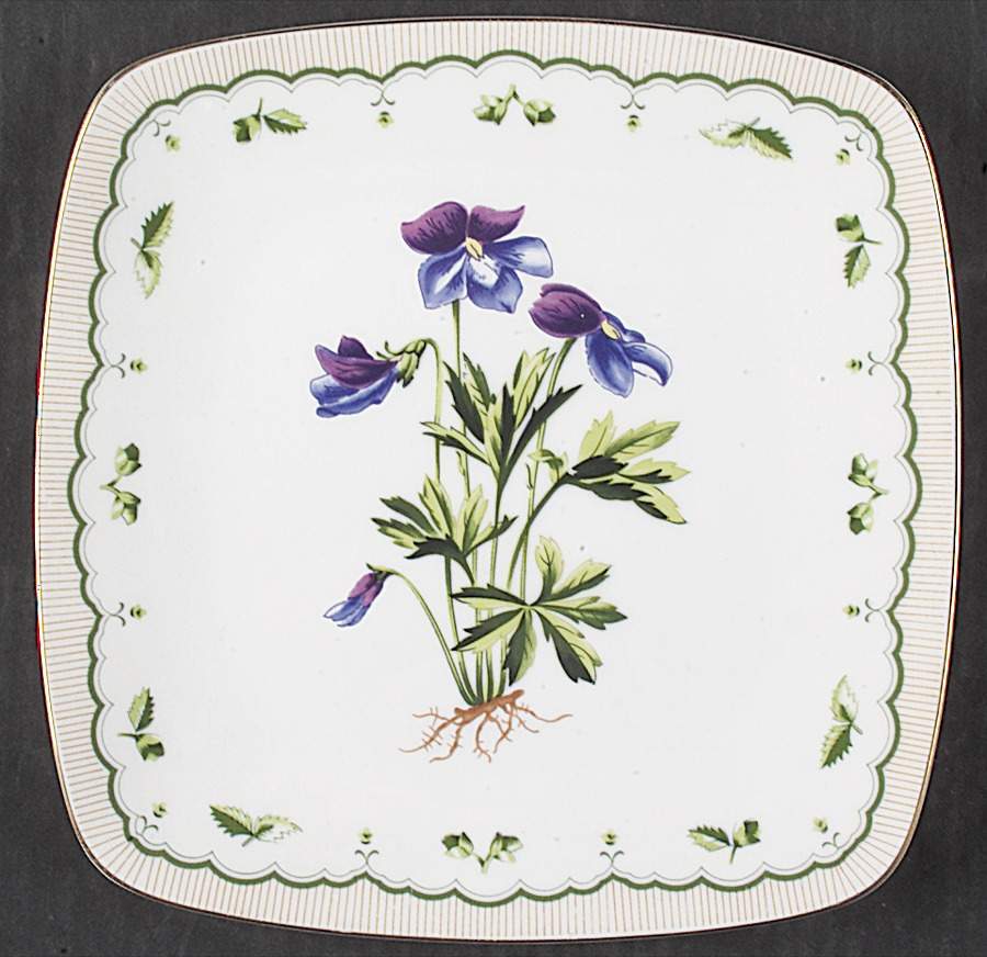 Victorian Gardens 9" Square Cake Plate by Georges Briard-1