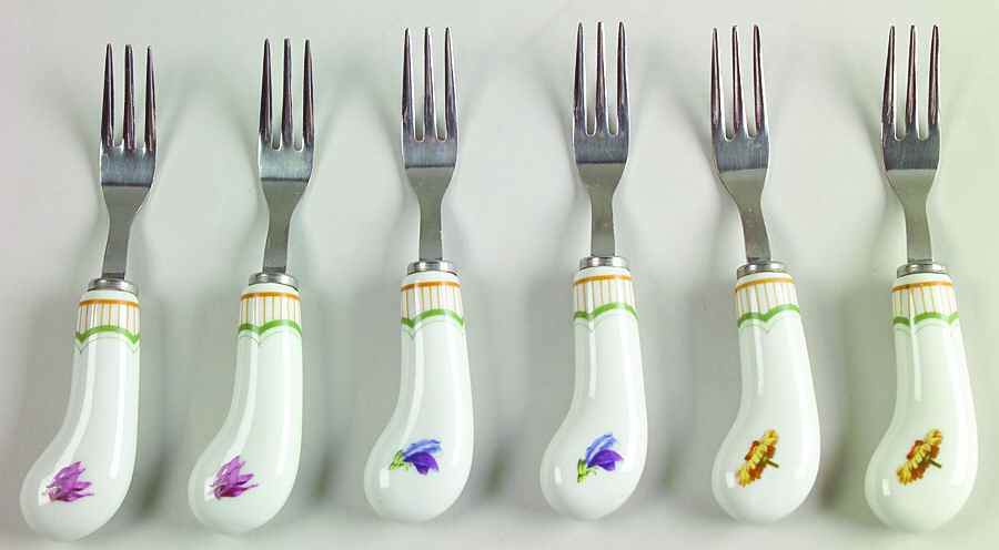 Victorian Gardens Set of 6 Individual Canape Fork (2 Each Motif 1-3) by Georges Briard-1