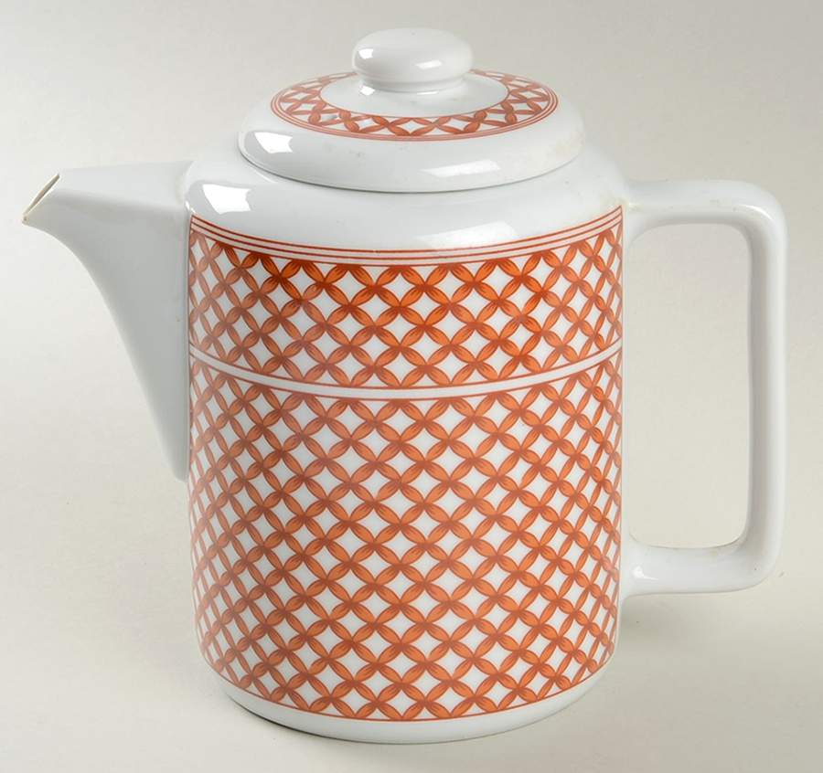 Wickerweave Rust Coffee Pot & Lid by Georges Briard-1