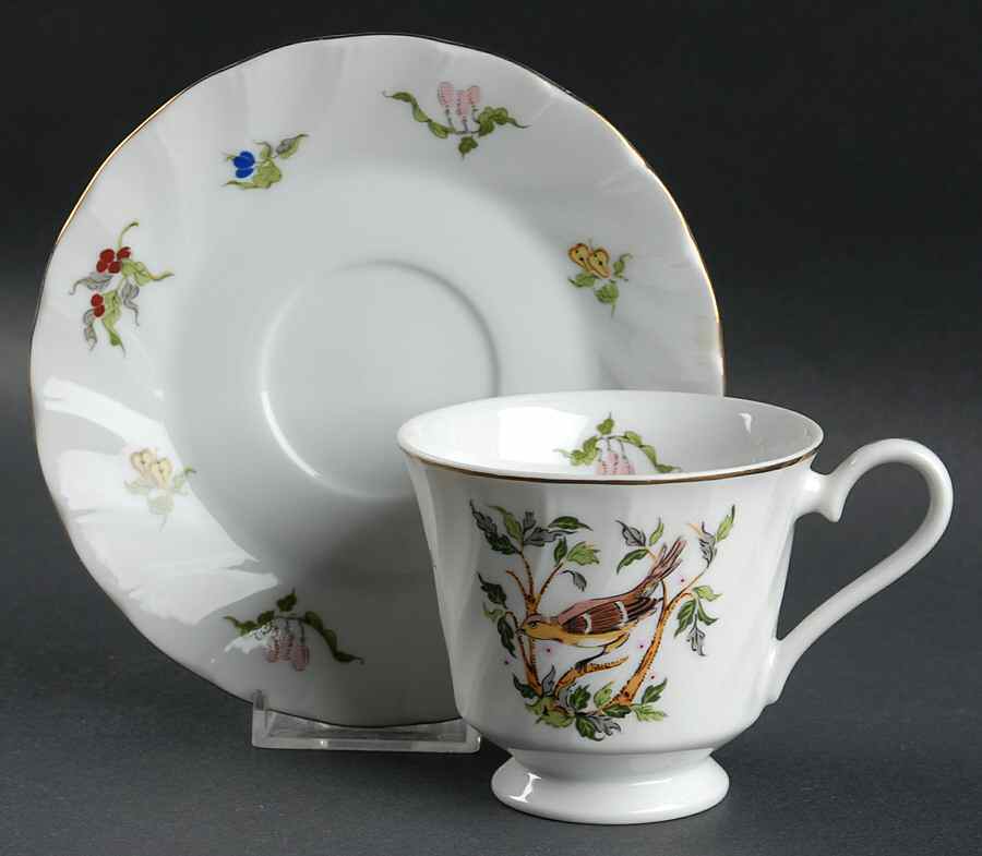 Woodland Melody Footed Cup & Saucer Set by Georges Briard-1
