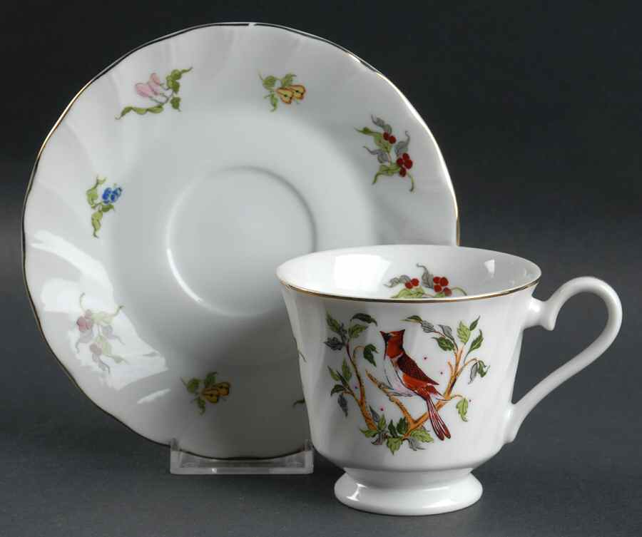 Woodland Melody Footed Cup & Saucer Set by Georges Briard-1