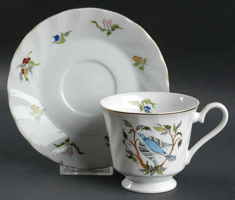Woodland Melody Footed Cup & Saucer Set by Georges Briard-1