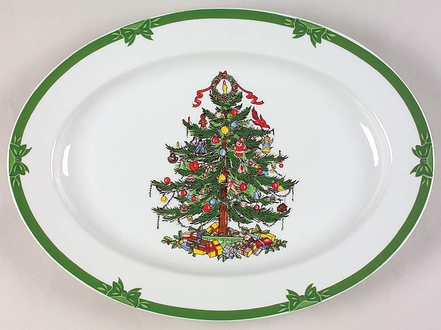 Yule Tide 14" Oval Serving Platter by Georges Briard-1
