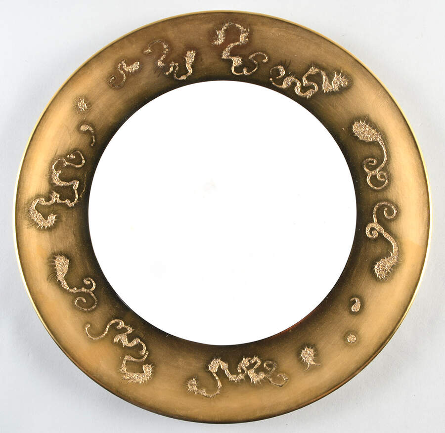 Gold Ming 13" Chop Plate (Round Platter) by Sascha Brastoff-1