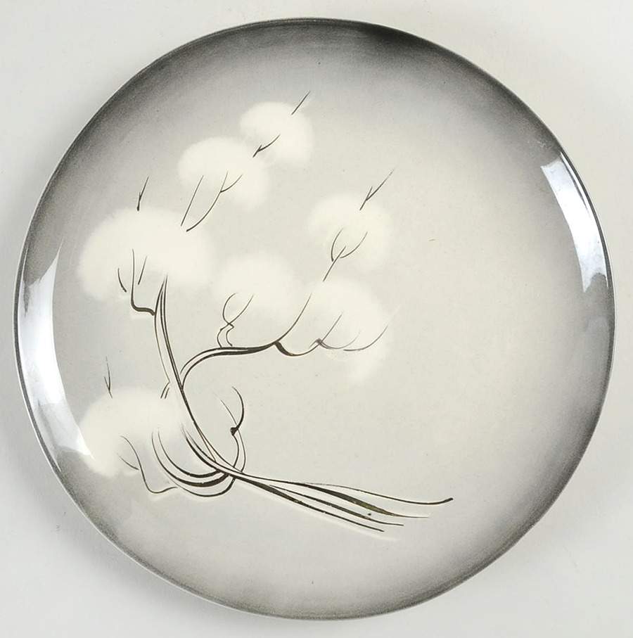 Smoke Tree Black Gray Salad Plate by Sascha Brastoff-1