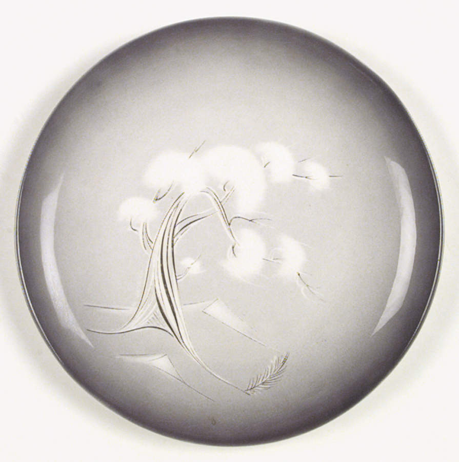 Smoke Tree Black Gray Dinner Plate by Sascha Brastoff-1