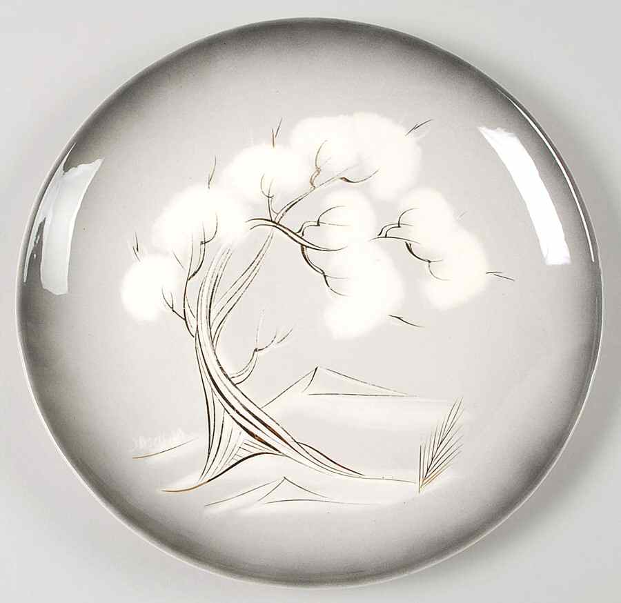 Smoke Tree Black Gray Dinner Plate by Sascha Brastoff-1