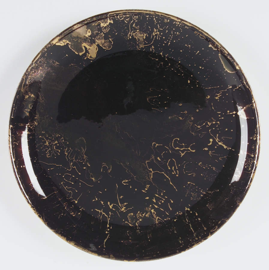 Surf Ballet (Black & Gold) Salad Plate by Sascha Brastoff-1