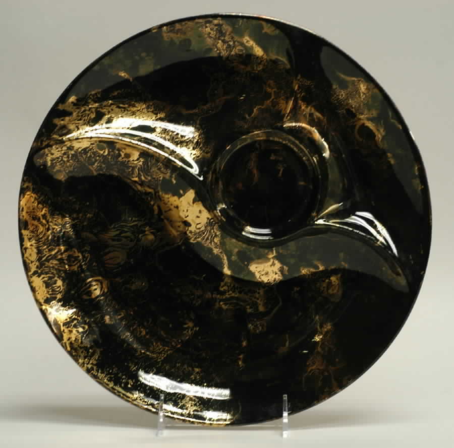 Surf Ballet (Black & Gold) 1 Piece Chip & Dip by Sascha Brastoff-1